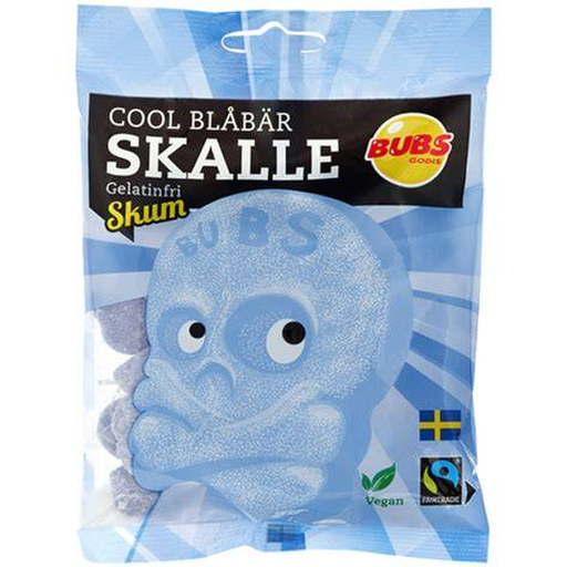 BUBS Cool Raspberry Skull 90g Swedish candy