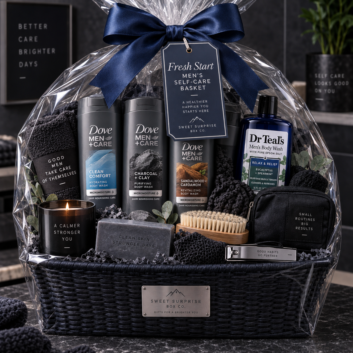 Fresh Start Men's Self-Care Basket - Sweet Surprise Box Co.